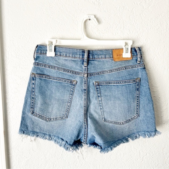 Everlane Shorts Women's 28 Cheeky Short Light Wash Raw Hem Boho Summer - Picture 2 of 6